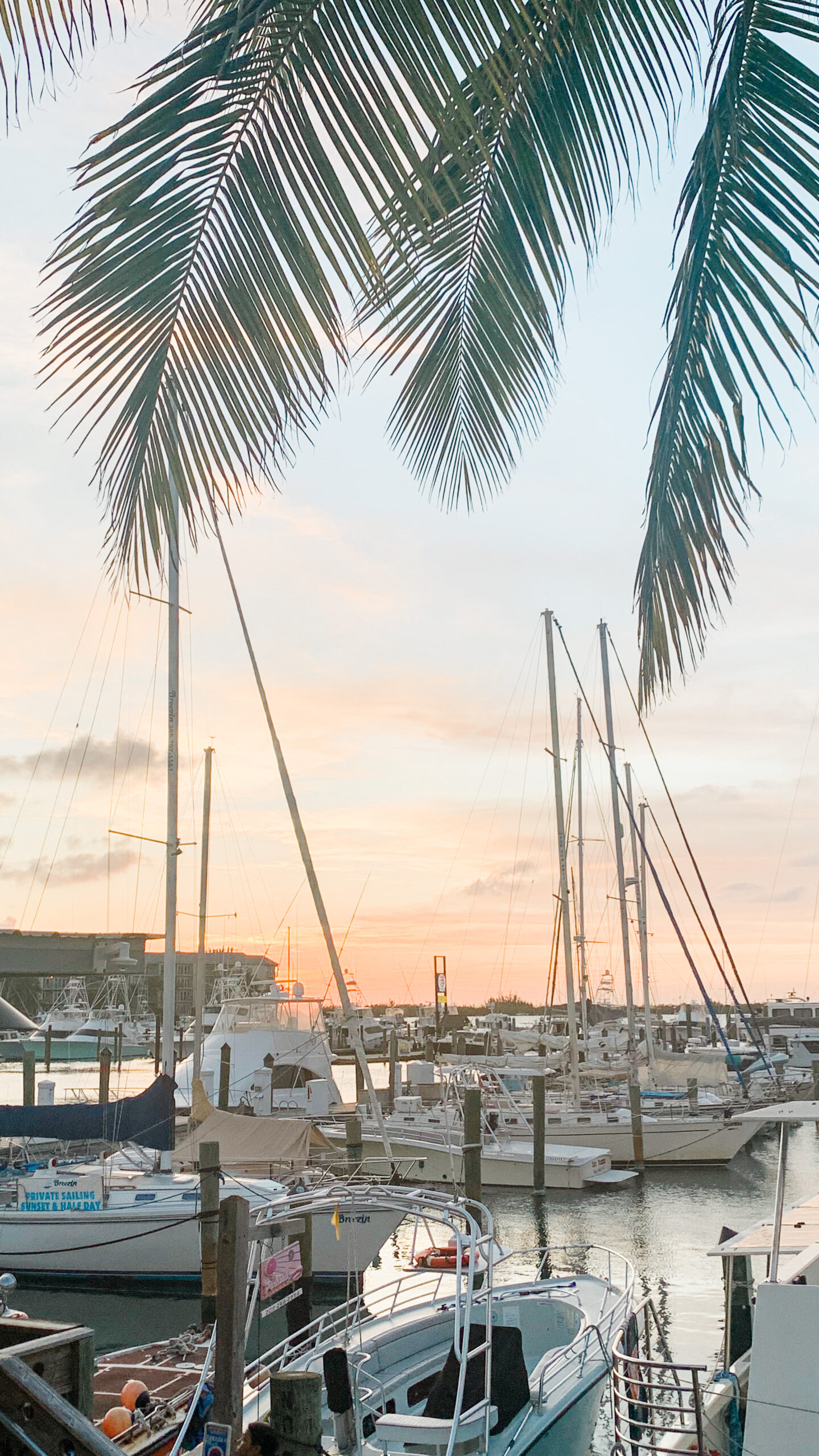 Sunset and boats in Key West Florida