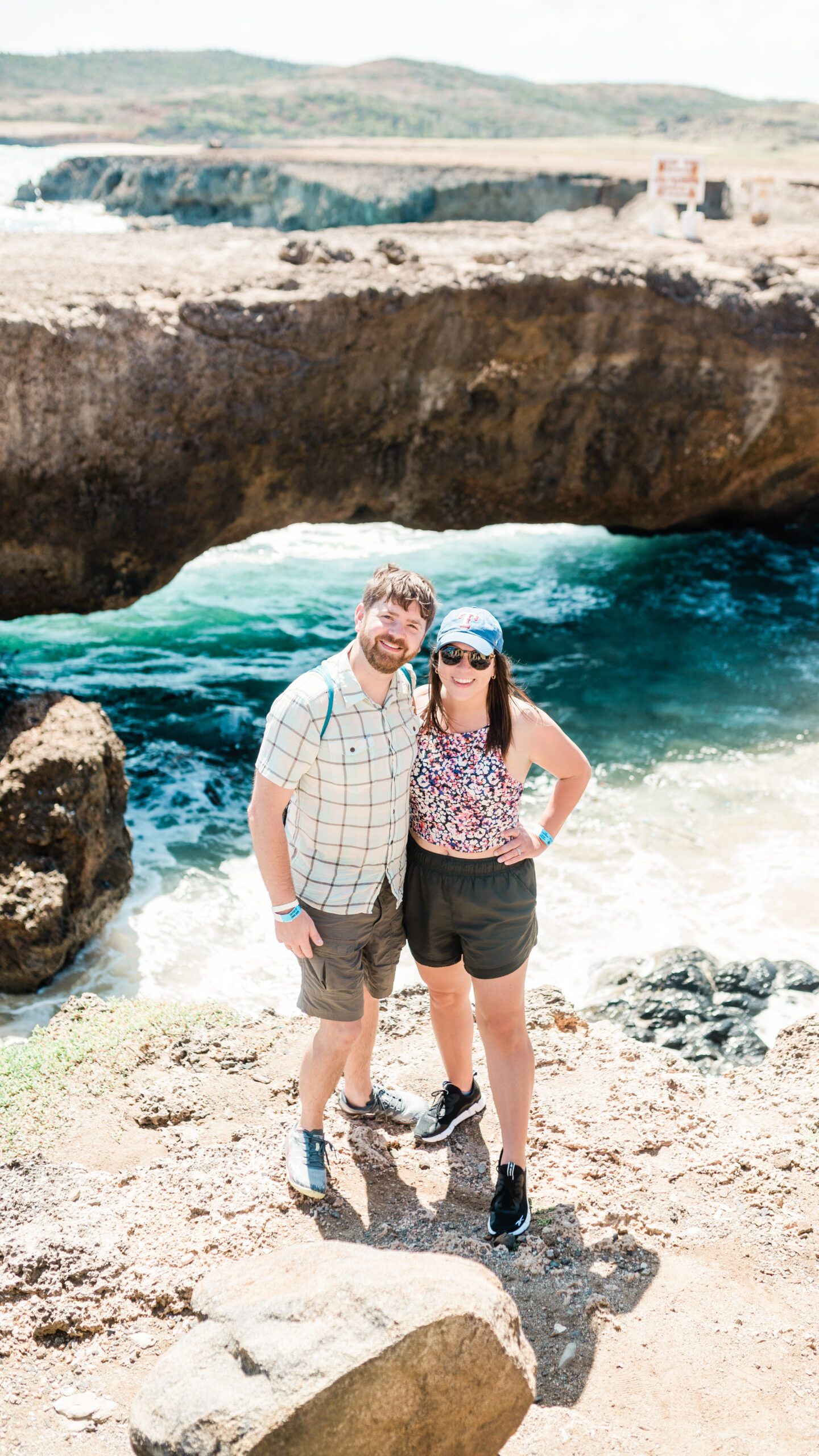 natural bridge in arikok national park in aruba