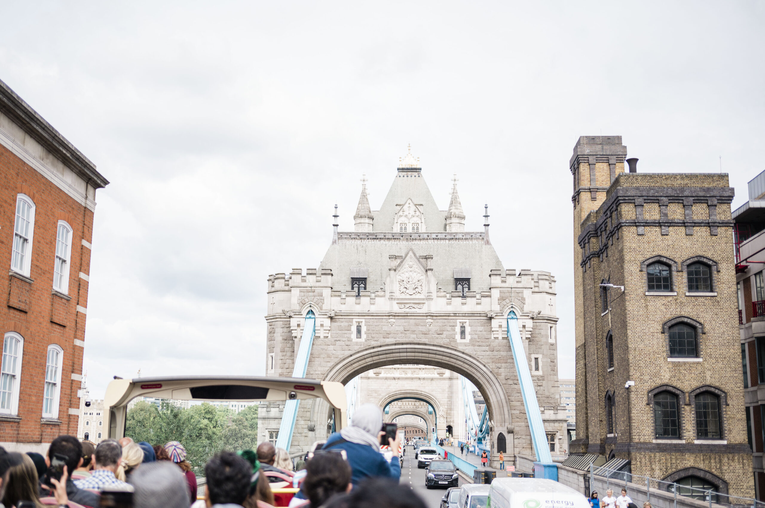 driving under tower bridge in london