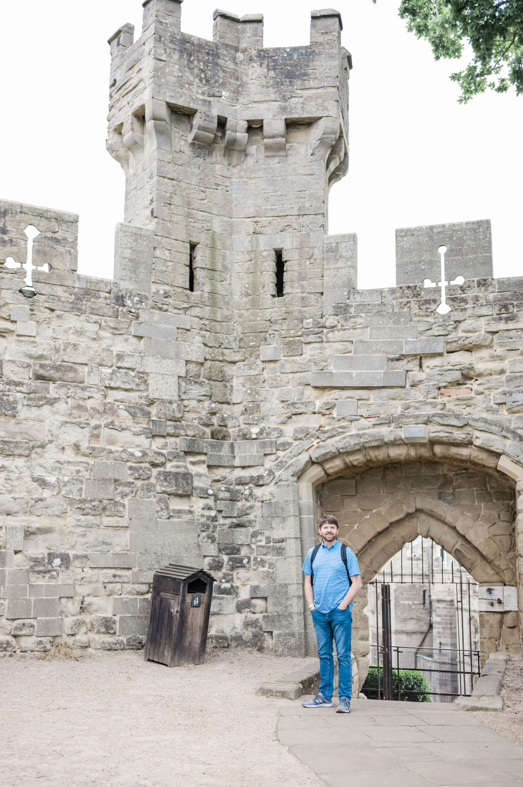 john naylor standing outside warwick castle outside london