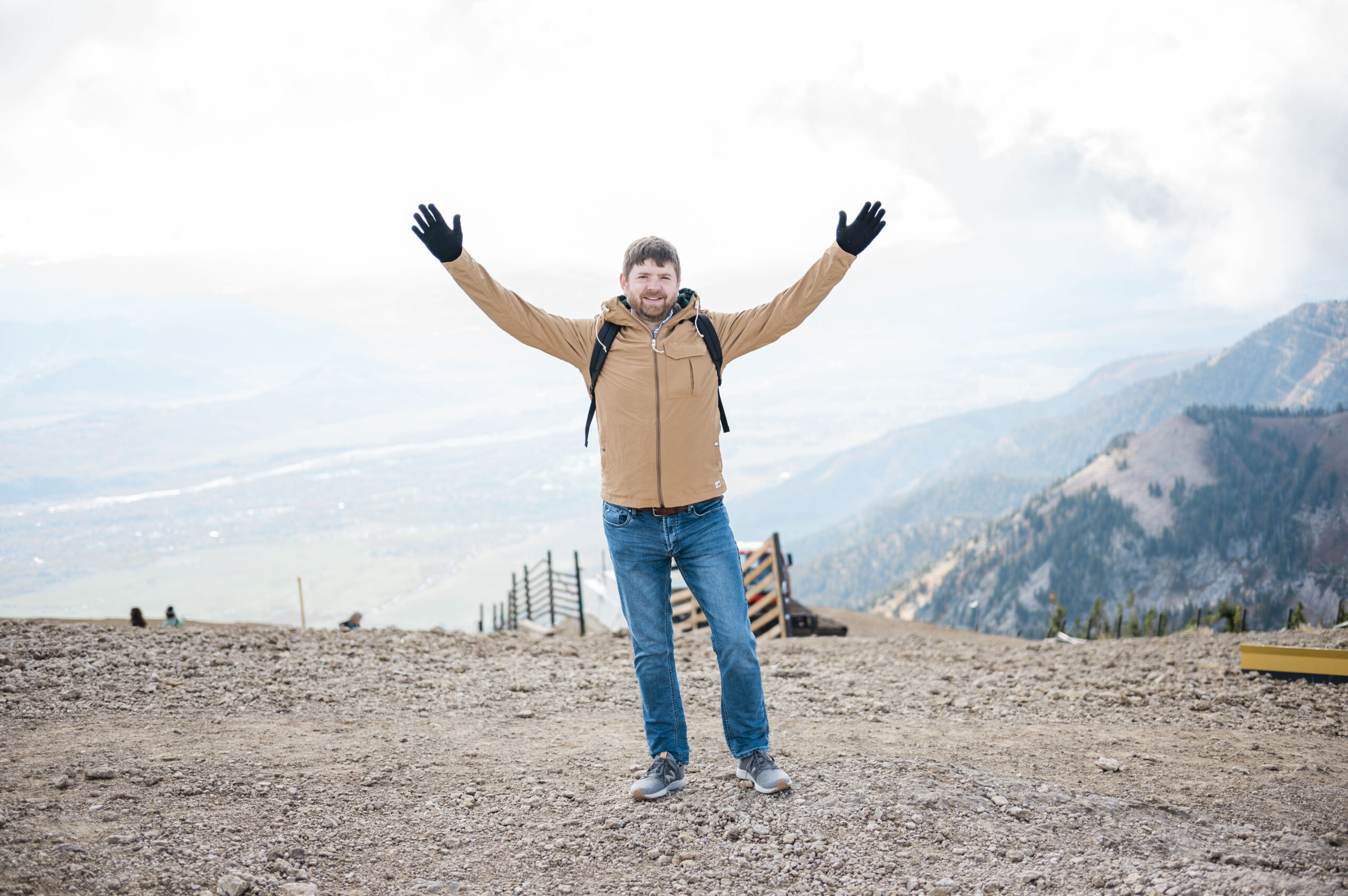 John Naylor on the top of rendezvous Mountain in Jackson Hole, Wyoming