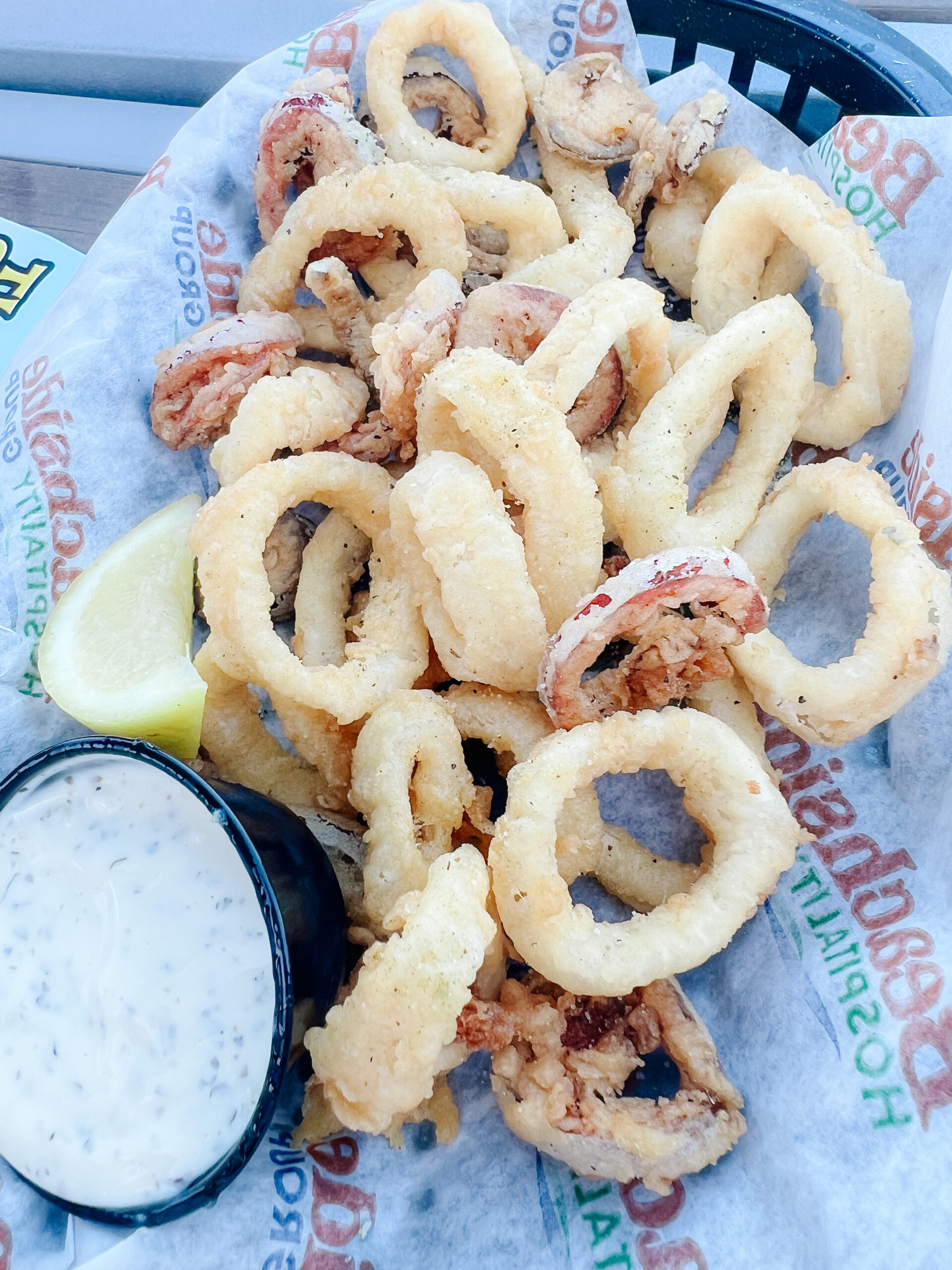 Fried calamari and peppers at Crabby's Beachside in Saint Augustine