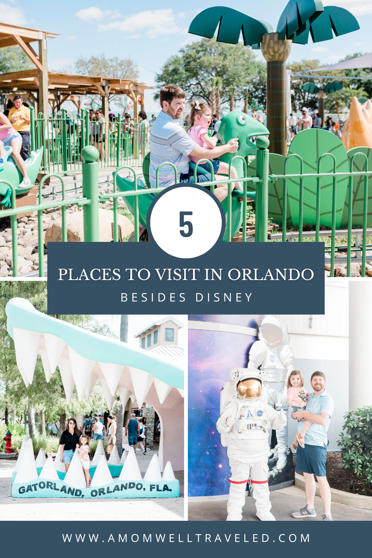 5 places to visit in Orlando, Florida besides Disney including Gatorland, ICON Park, Legoland, and more.