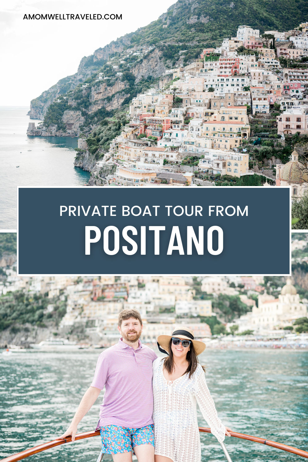 Everything you need to know about a private boat tour from Positano to Capri or Amalfi Coast pinterest pin from A Mom Well Traveled blog