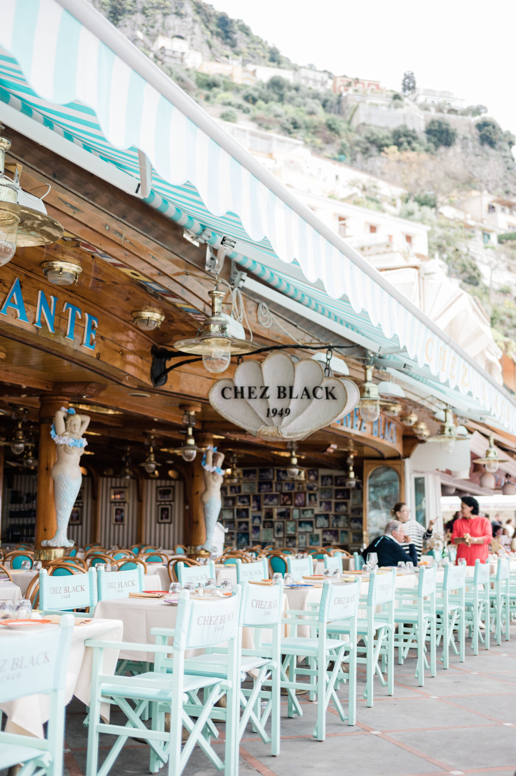 View of Chez Black in Positano, best places to eat in positano