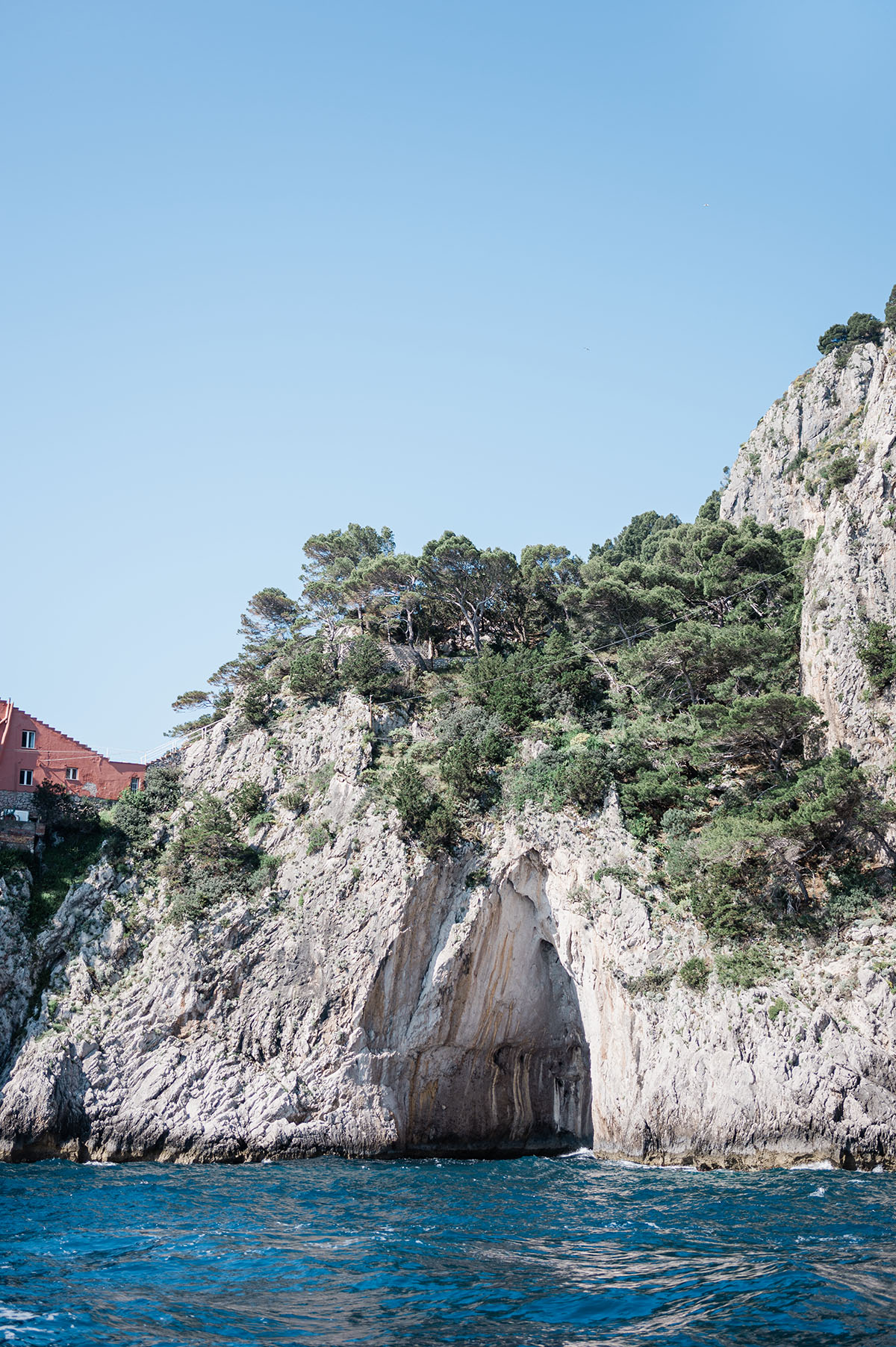 Rock formations in Capri, Italy view from boat