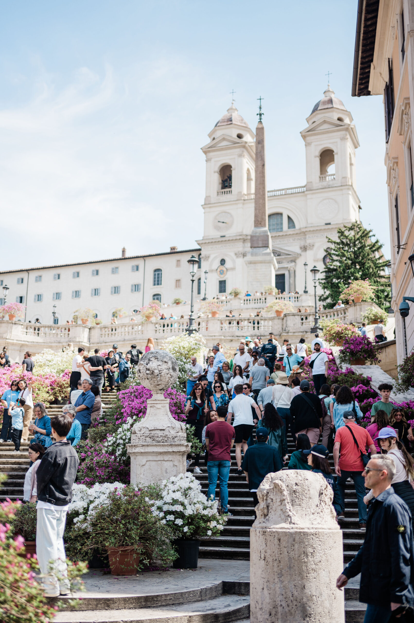 View of the Spanish Steps in Rome, Italy.