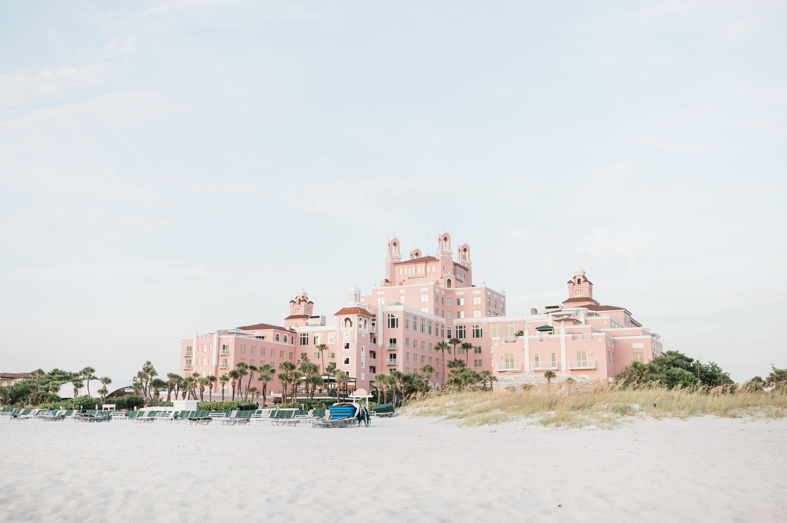 View of The Don CeSar aka The Pink Palace from the beach in Saint Pete, Florida