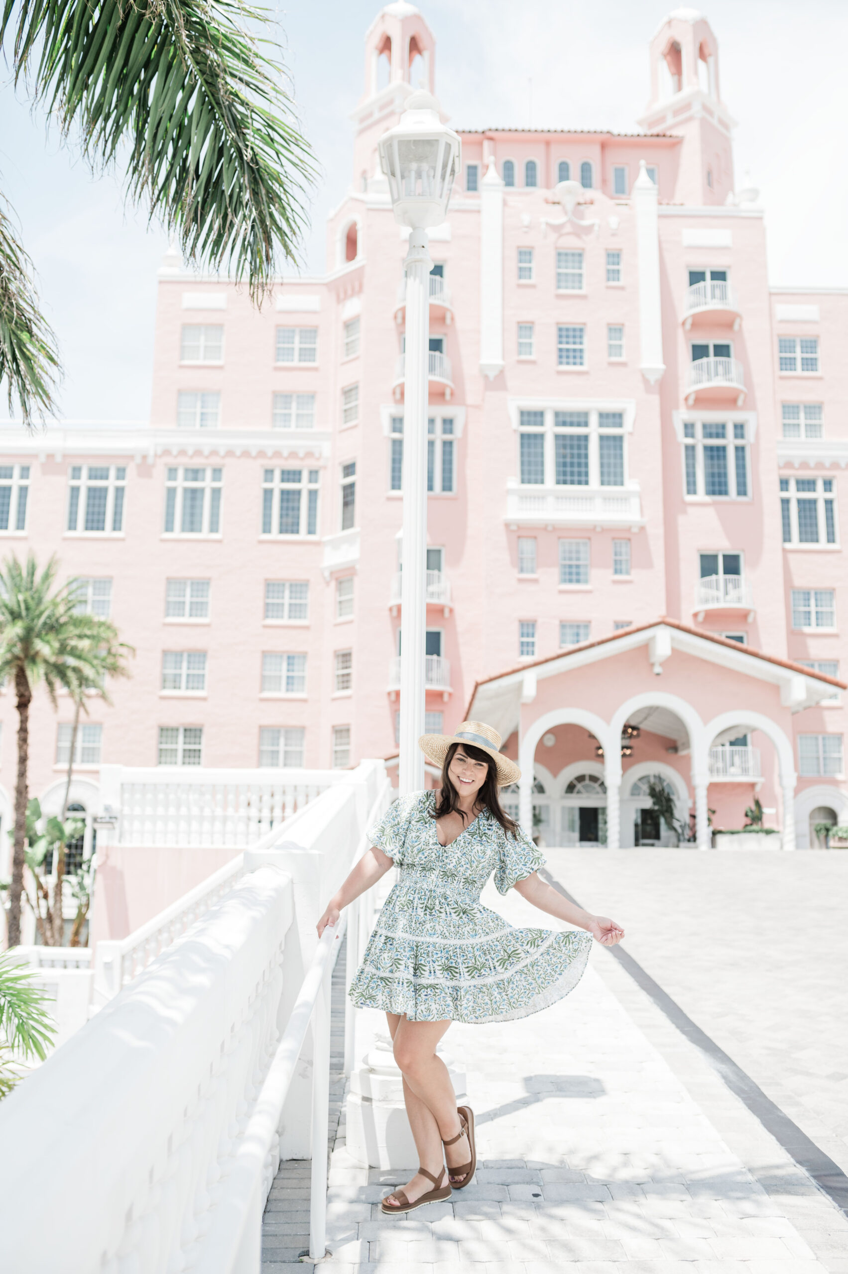 Brittney Naylor in front of The Don CeSar Pink Palace in Saint Pete Beach, Florida