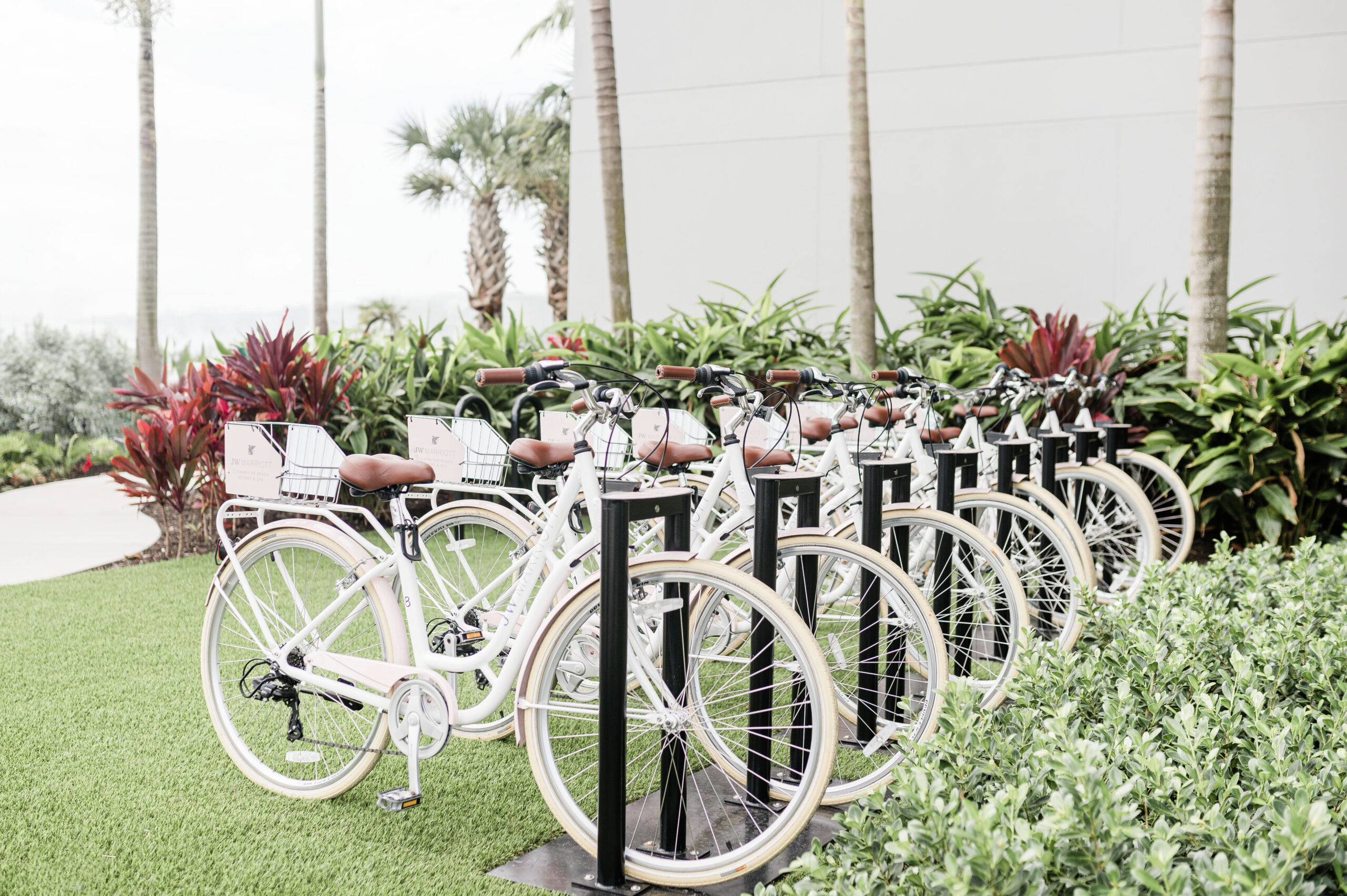 Bicycles at JW Marriott Clearwater Beach, Florida. Bicycles are included in the resort fee and are available to use for 4 hours.