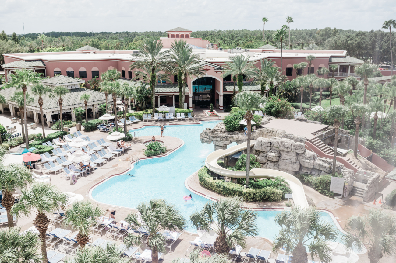 View of the pool from suite at Caribe Royale in Orlando