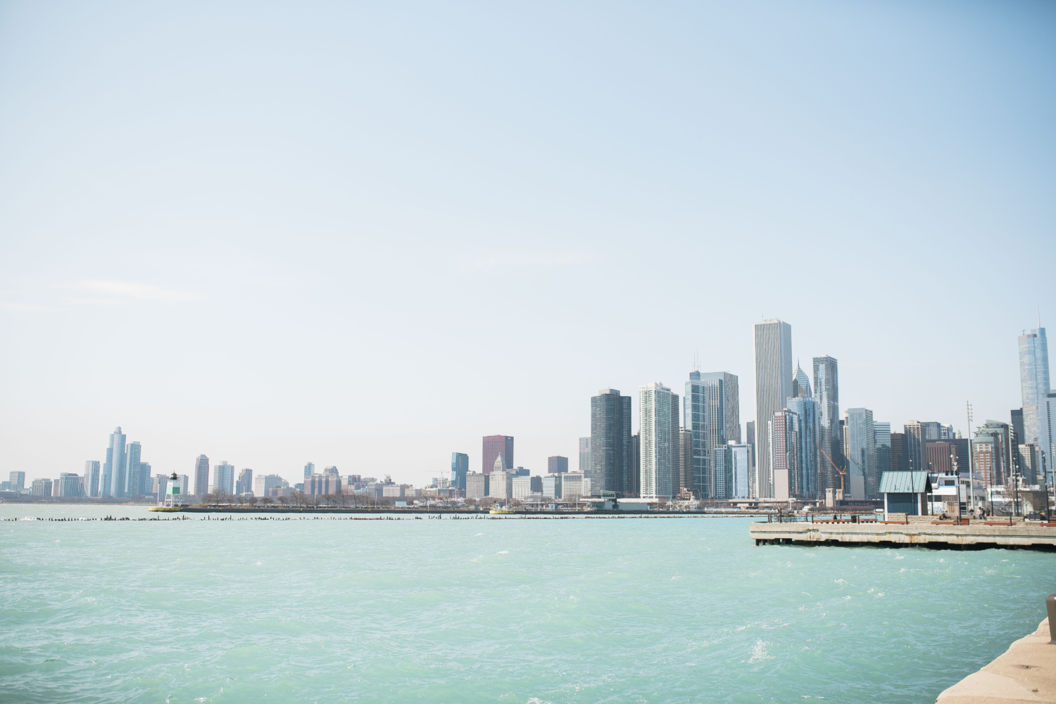 Chicago skyline from the Navy Pier--best places for spring break for families