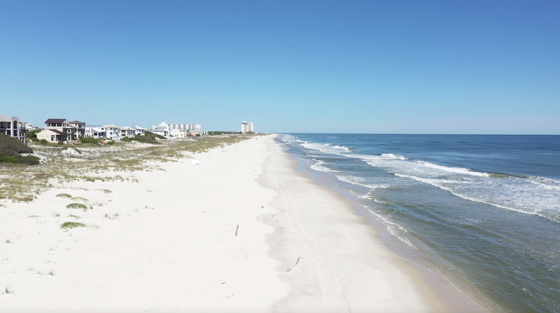 Gulf Shores coast line with the ocean waves--photo courtesy of Alabama Beaches Tourism