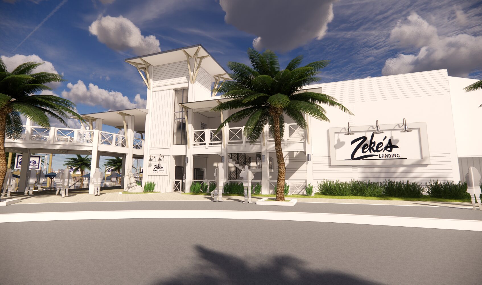 Zeke's Restaurant Gulf Shores white exterior building